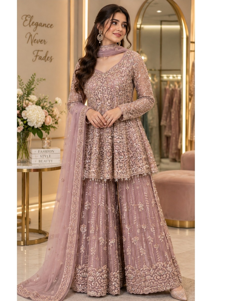 Embroidered Sharara Suit