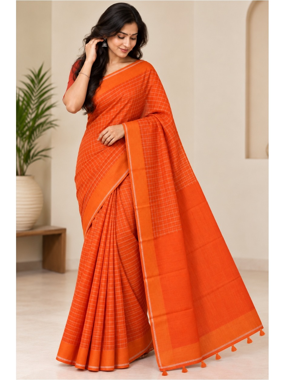 TUSSAR SILK - JARI CHECKS
